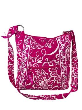 Vera Bradley Retired Twirly Bird Pink Pattern Hipster Crossbody Bag Collectible